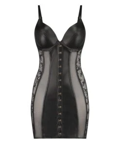 Slipdress Aus Kunstleder -Modische Unterwäsche 200425 5