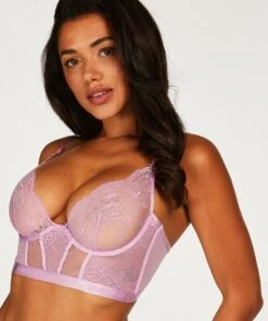 Unwattierter Longline-Bügel-BH Honey